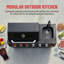 Barbecue pour îlot de cuisine de 65 po à 4 brûleurs et 72 000 BTU de luxe pour barbecue au propane en acier inoxydable + brûleur latéral rond + comptoirs en marbre