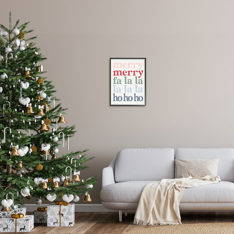 Merry Fa-La-La, H 20 po x l 16 po x P 1,5 po, Giclée encadrée noir minuit