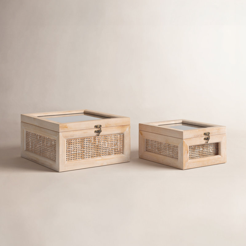 2 Piece Manufactured Wood Decorative Box Set