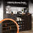 Abrianna Farmhouse Coffee Bar Cabinet with Storage, 55” Wine Bar, Wine Racks for Dining Room kitchen-1758773210
