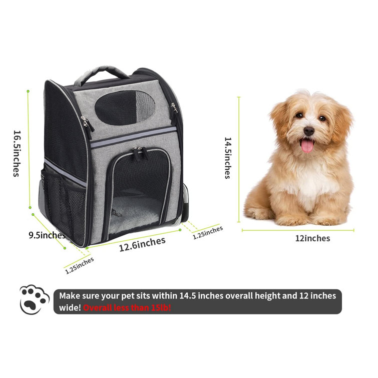 Dropship FluffyDream Pet Carrier Backpack For Large/Small Cats And Dogs,  Puppies, Safety Features And Cushion Back Support For Travel, Hiking,  Outdoor Use, Black to Sell Online at a Lower Price