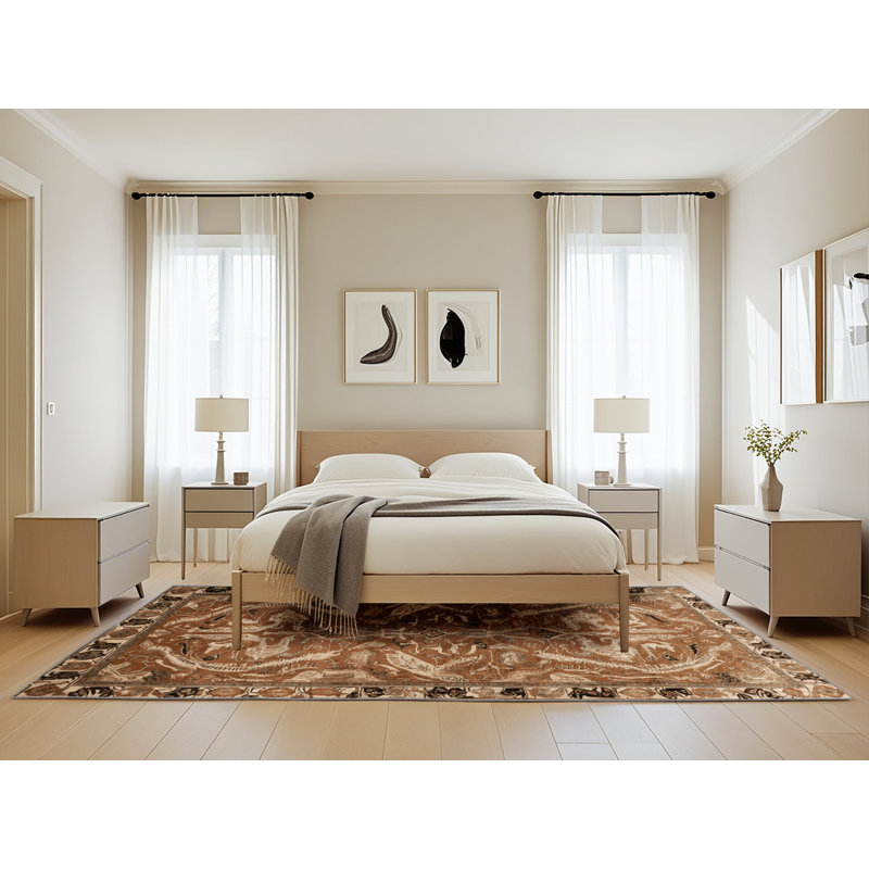 Tapis brun lavable à la machine, Rectangle de 5 pi x 8 pi