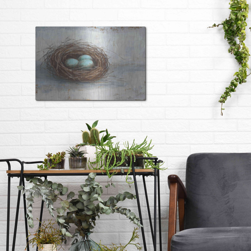 Art mural en métal August Grove® «Rustic Bird Nest I» par Ethan Harper, H 12 po x l 16 po