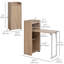 2 In 1 Storage Cabinet & Dining Table 4-Tier Shelf w/ Drop Leaf Tabletop Home
