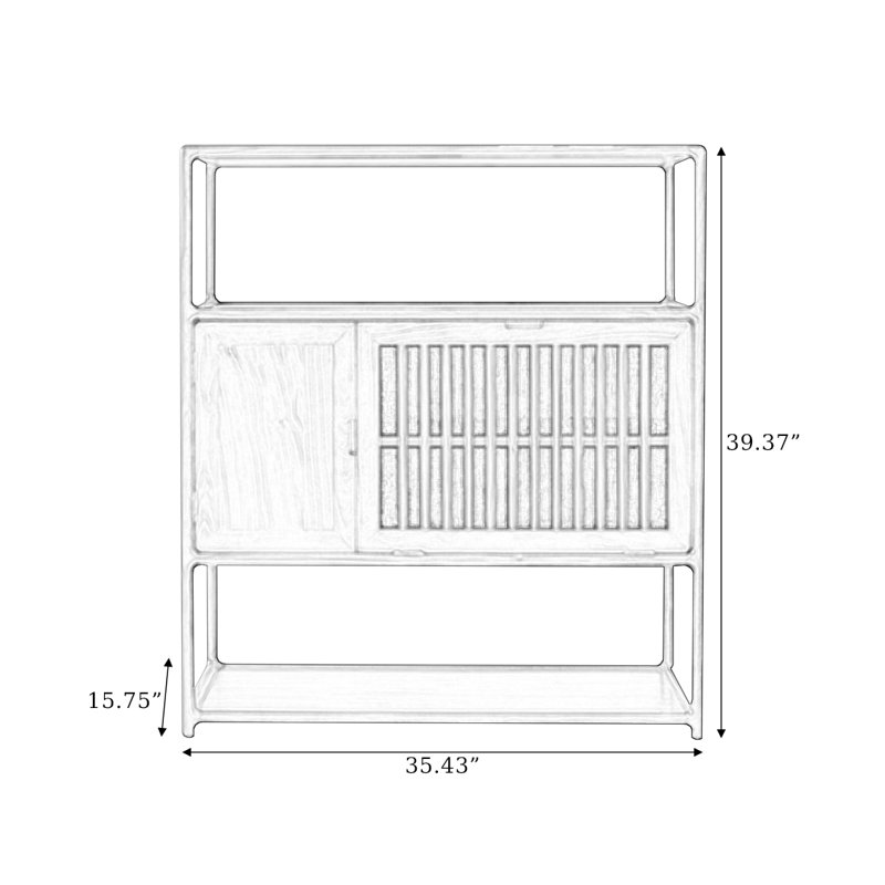 Modern Walnut Solid Wood Dining Hutch