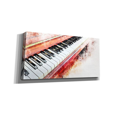 Piano rouge sur toile