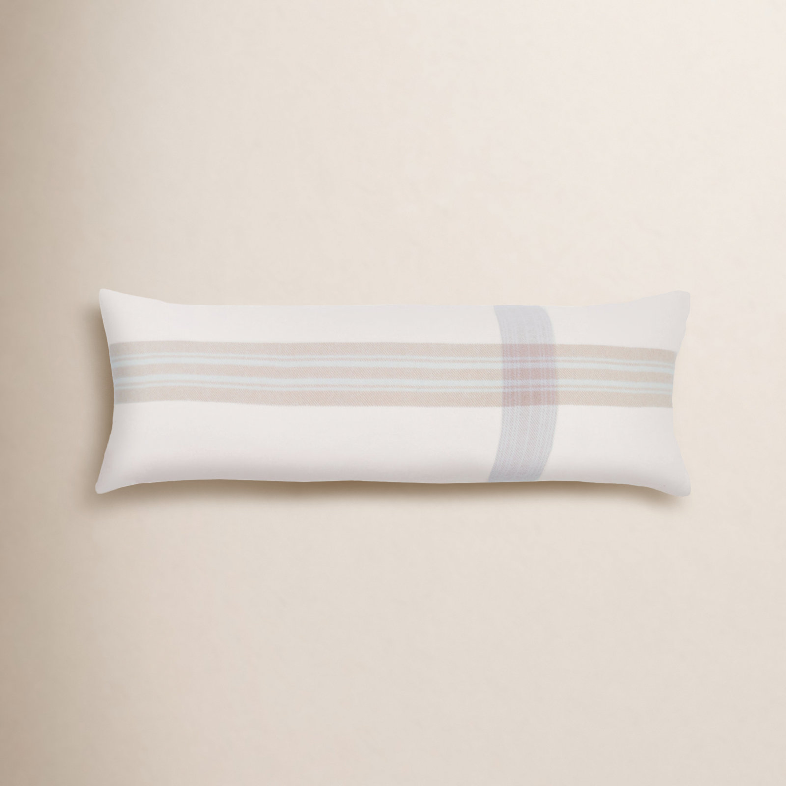 Geneva Plaid Cotton Lumbar Throw Pillow, 14"H x 40"W
