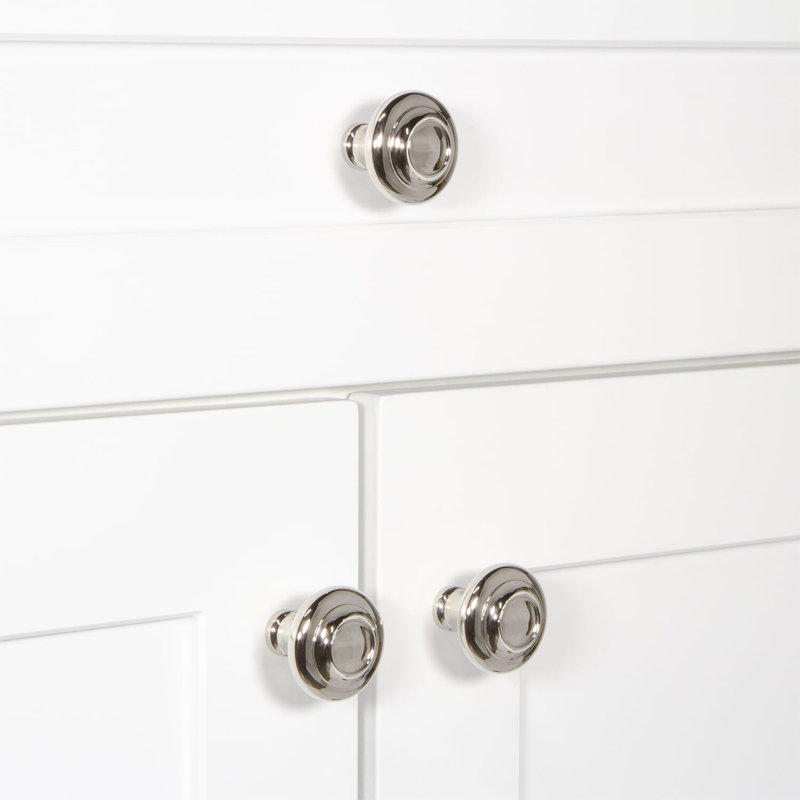Circulaire Cabinet Knob, Polished Nickel
