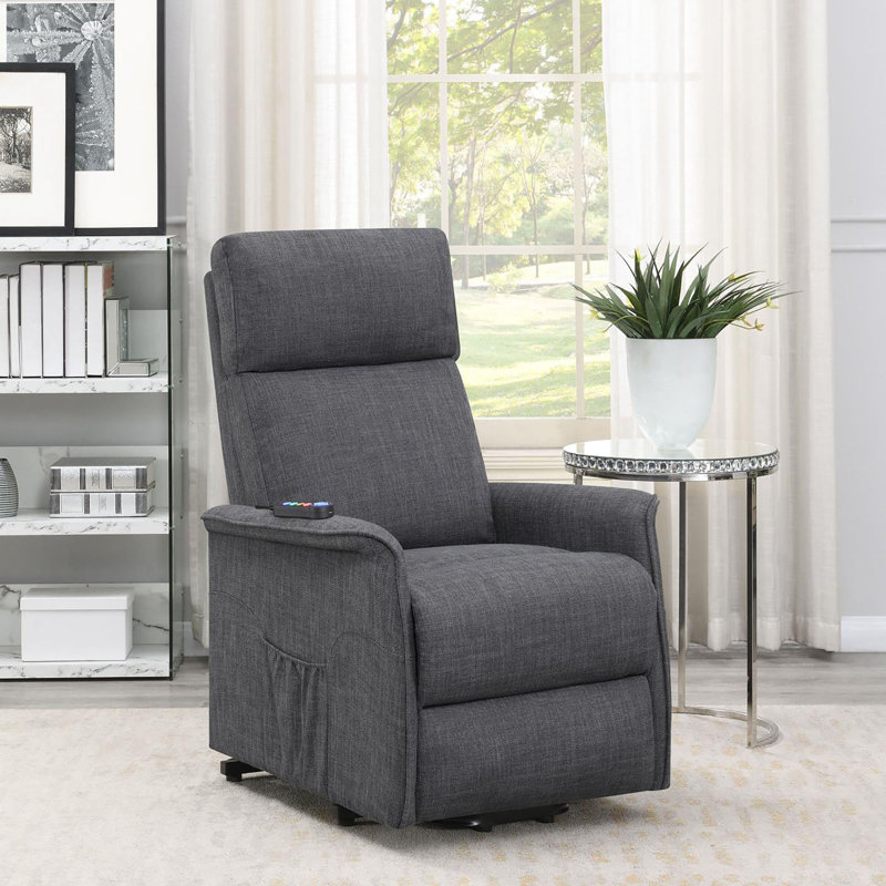Fauteuil inclinable gris anthracite Power Lift avec fonction de massage