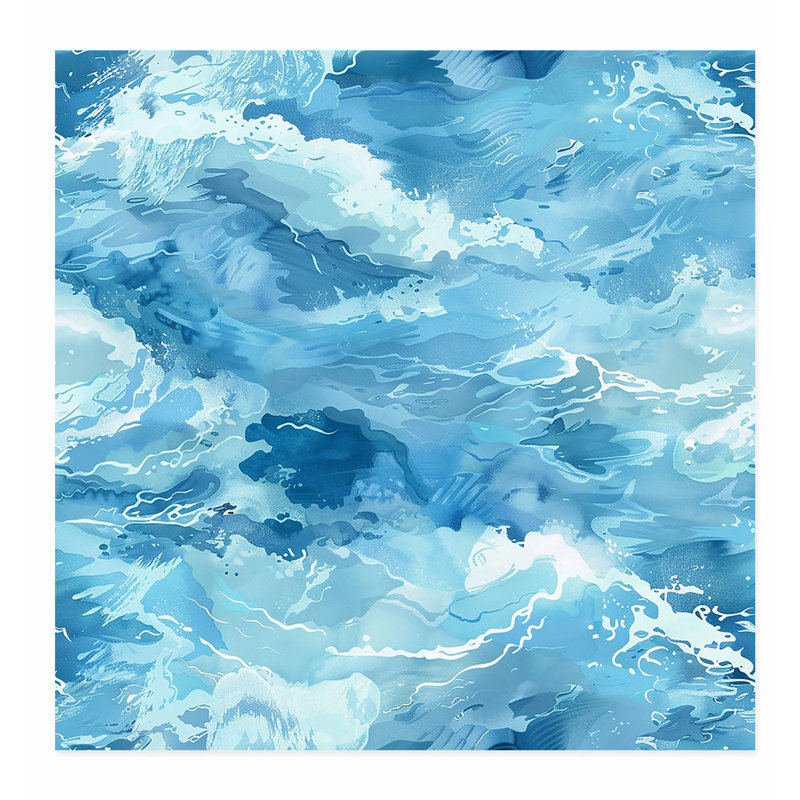 «Beach and Coastal Ocean Waves IV», reproduction d'art sans cadre, H 24 po x l 24 po