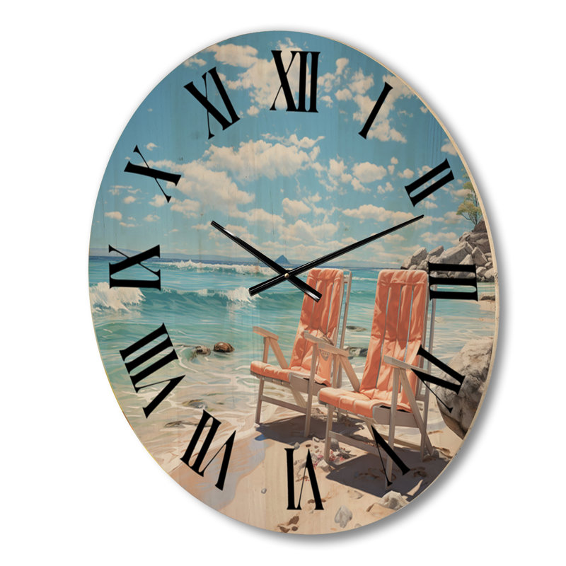 Horloge murale de plage Beach Sunkissed Sands III, Grand