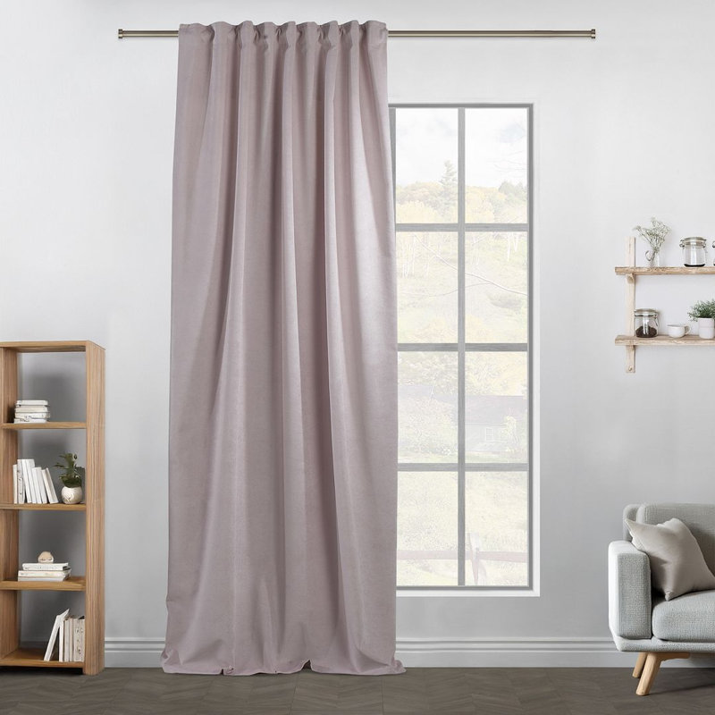 Extra Long & Extra Wide Matte Velvet Curtain Panel, 140cm Width x 350cm Drop, 72 LAVENDER