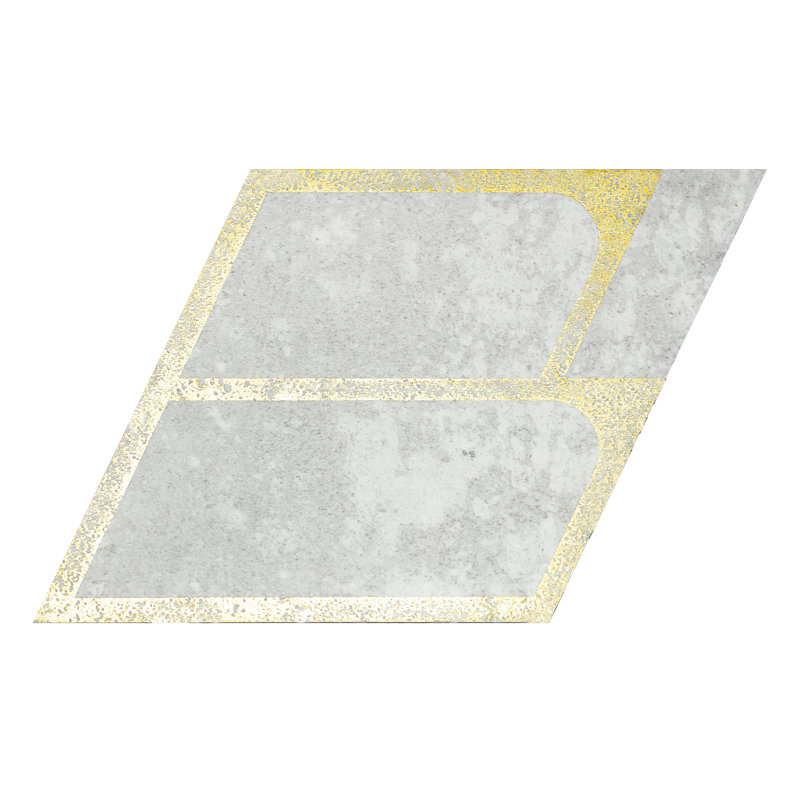 Carreau de mosaïque auto-adhésif en pierre 4 po x 4,6 po, Gris argenté