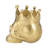 7" Gold Metal Skull with Crown Figurine - Modern Metallic Aluminum Decorative Sculpture for Home Office Bedroom Living Room Decor.