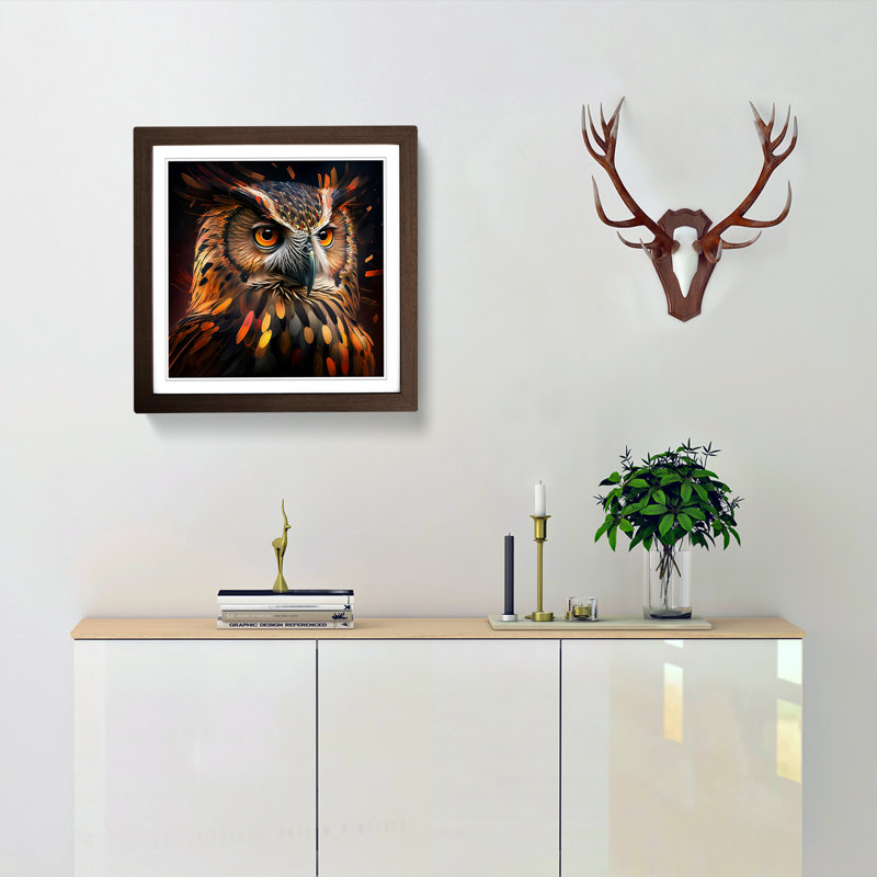 Owl - Framed Print, Walnut