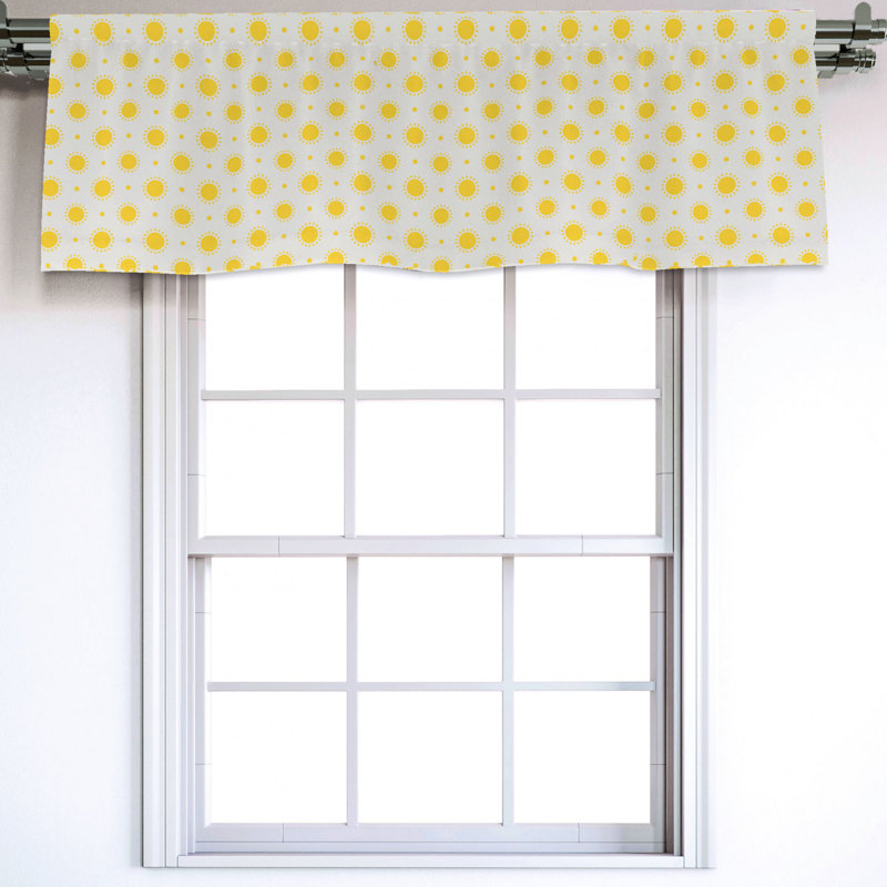 Sateen Polka Dots Ruffled Window Valance