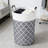 Large Capacity Foldable Fabric Laundry Hamper With Aluminum Handles - Cylindrical Storage Bin For Home, Dorm, Or Commercial Use - Multi-Purpose Organizer With Lantern Pattern Design-1064638534-1064638532