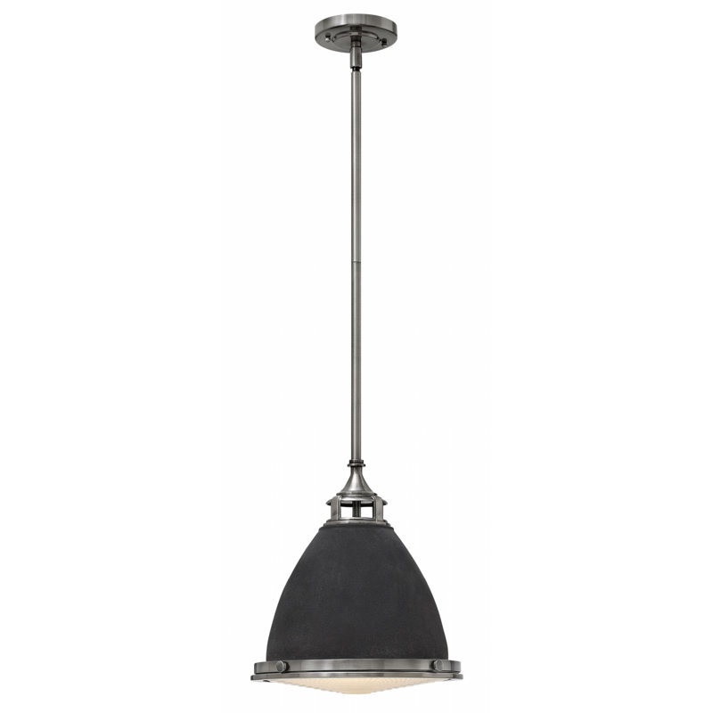 Amelia 1 Light Mini Pendant, Aged Zinc