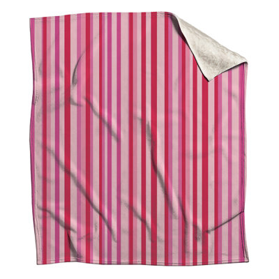 Pink Stripes Fleece Throw Blanket - Pattern Throws for Sofas or Beds