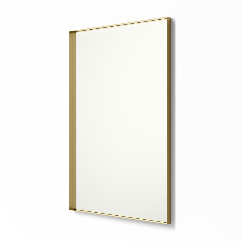 Miroir de salle de bain Gerlando, 36 po x 24 po, Doré