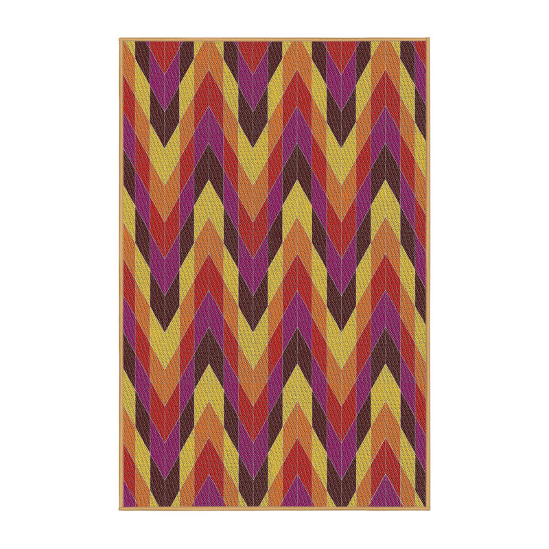 Tapis orange à chevrons Kilgo, Rectangle 5 pi x 8 pi