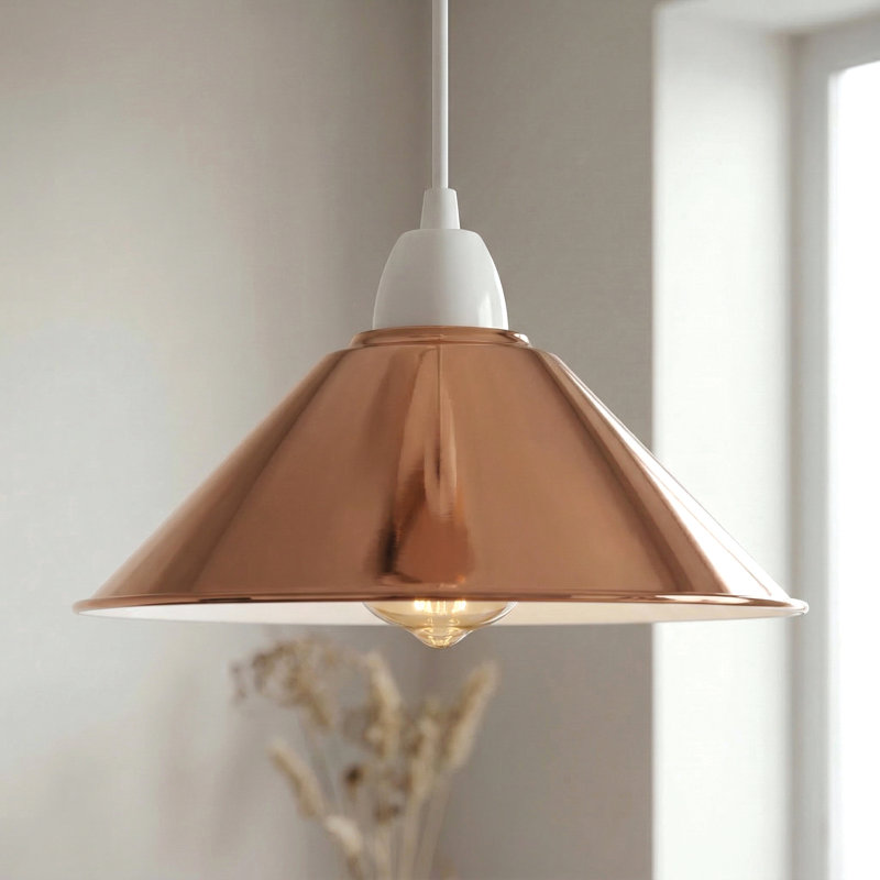 10cm H Metal Cone Lamp Shade, Rose Gold