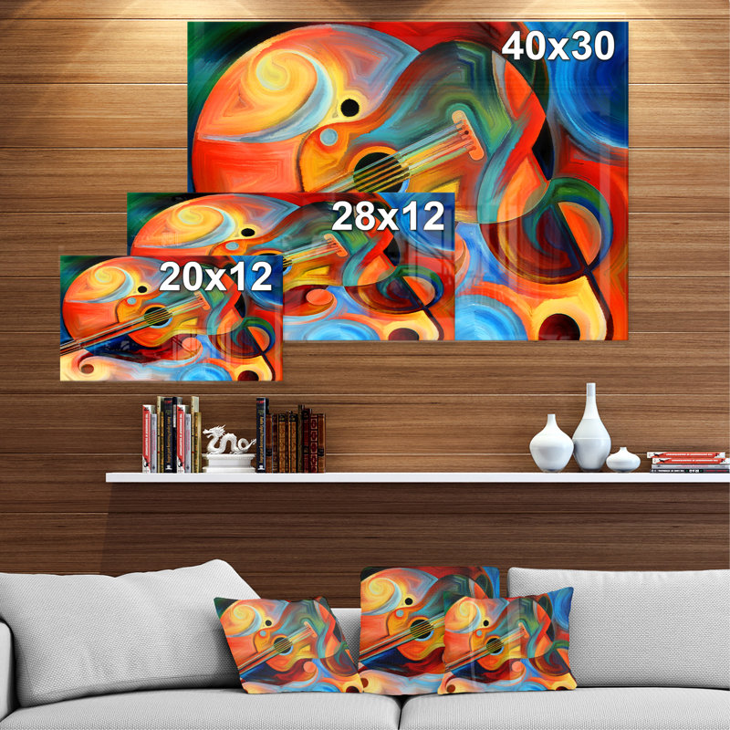 «Music and Rhythm - Abstract», reproduction d'art sur toile encadrée, Métal métal, H 34 po x l 44 po, Ne s’applique pas
