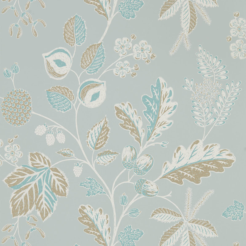 Warwick Wallpaper, Blue Gray