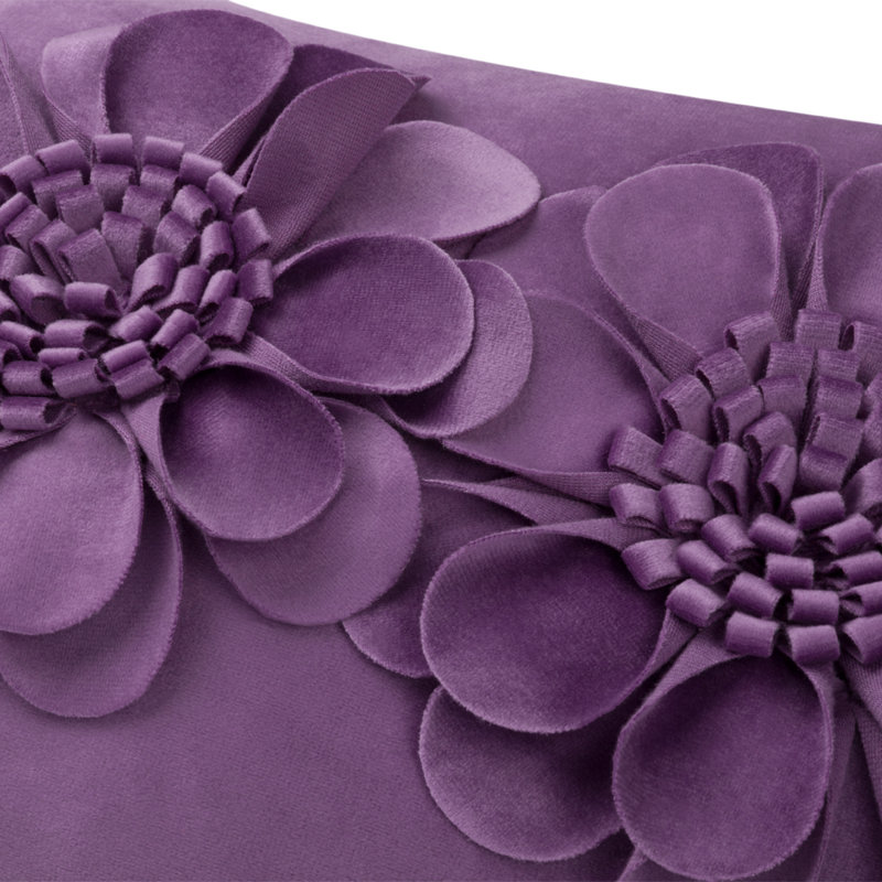  Sunflower Lumbar Rectangular Indoor/Outdoor Pillow Cover, Purple