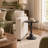 American Vintage Round Metal Side Table In Black