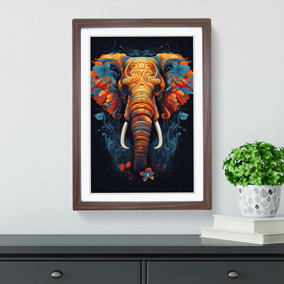 XYZ-FRM-V1223-629 Elephant Informel No.2 1 Piece Single Picture Frame Wall Art
