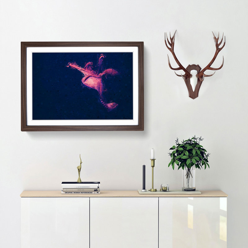 The Octopus in Abstract - Picture Frame Graphic Art Print, Walnut Framed, 62cm H x 87cm W x 2cm D