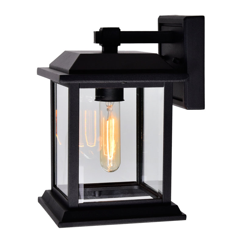 Kinder 10'' Tall Traditional Outdoor 1-Light Wall Lantern for Porch, Patio, and Garden, 10" H x 7" W x 8" D