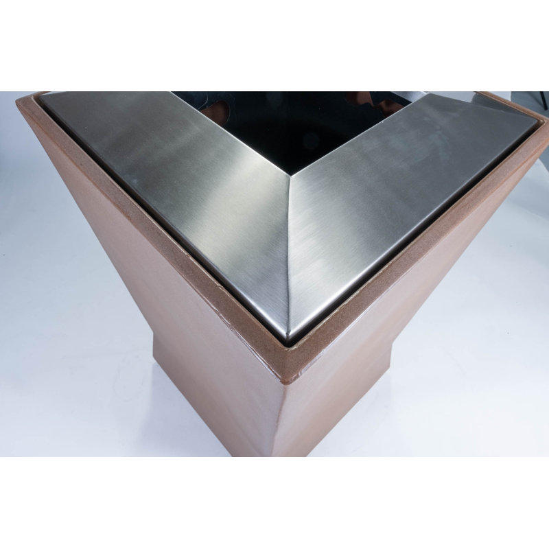 Poubelle Modtec, H 36 po x l 22 po x P 22 po, 39, Bronze vieilli