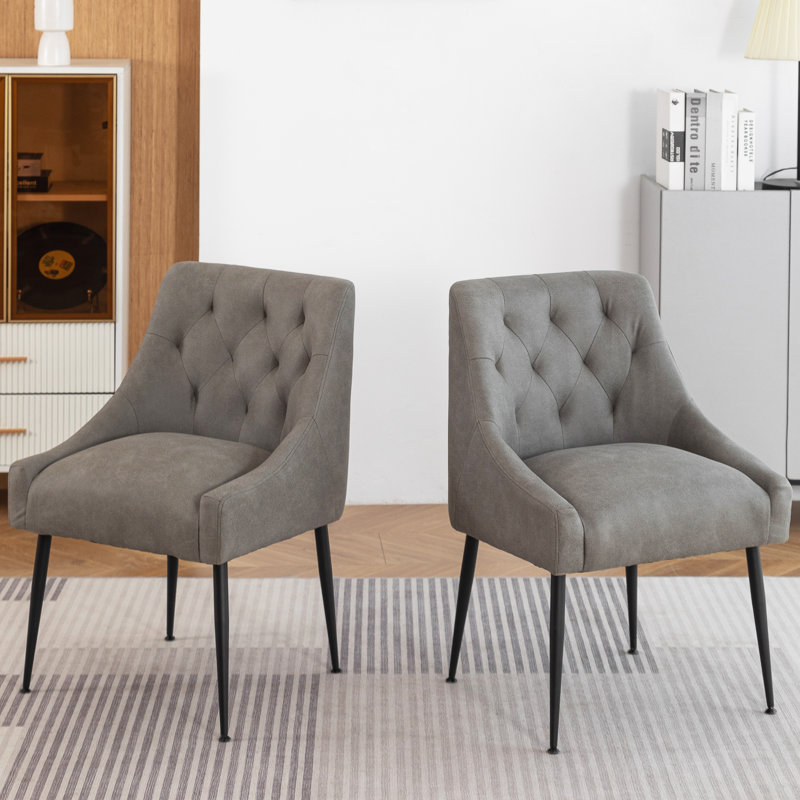 Chaises de salle à manger, chaises de salle à manger de style Mid-Century, chaises de salle à manger en similicuir avec tige de traction arrière