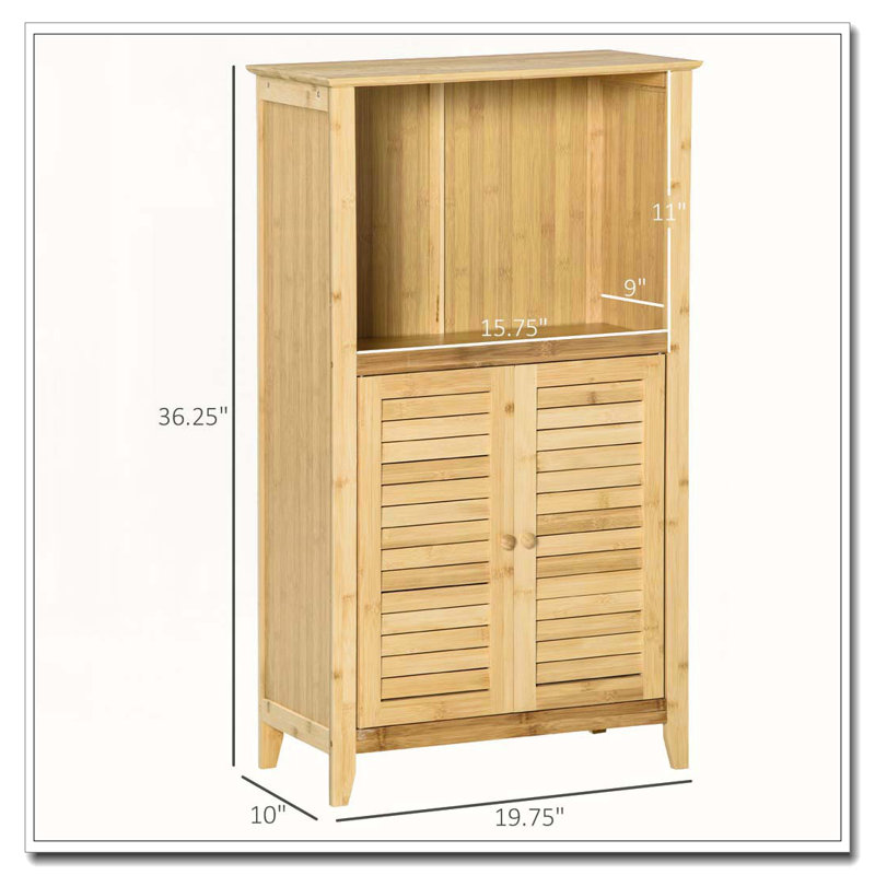 Bamboo Floor Bathroom Storage Cabinet