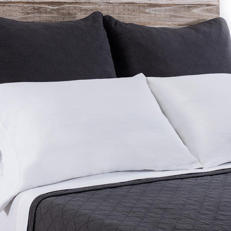 Huntington Cotton Sham, King Coverlet, Midnight