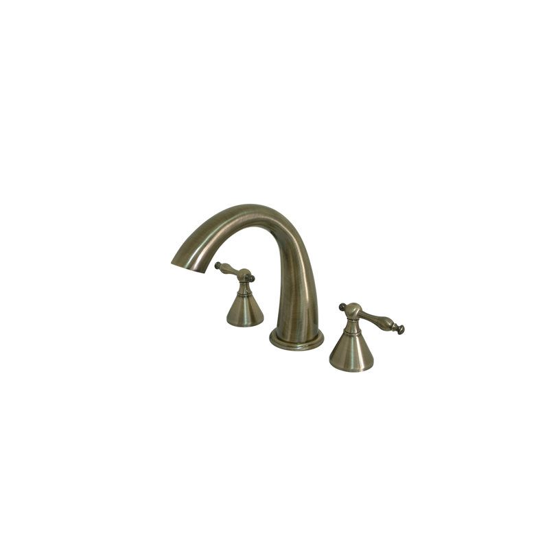Naples Double Handle Deck Mounted Roman Tub Faucet, Brushed Nickel