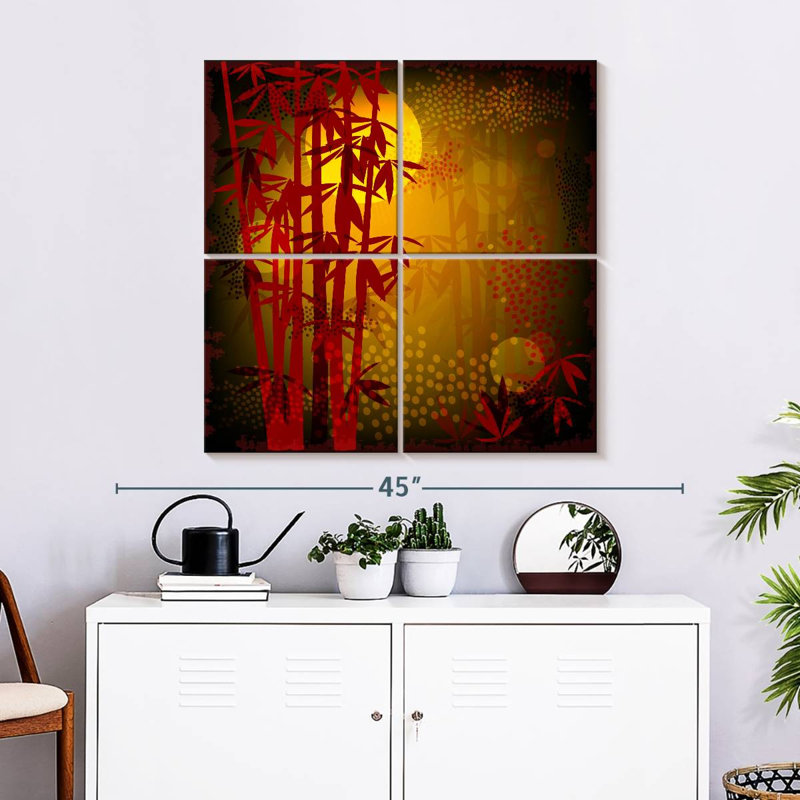 Illustration de bambou rouge Alvord, H 32 po x l 32 po