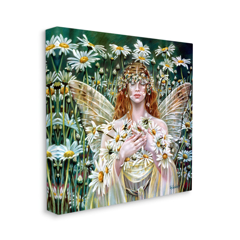 Champ de marguerite féerique sur toile, H 17 po x l 17 po x P 1,5 po