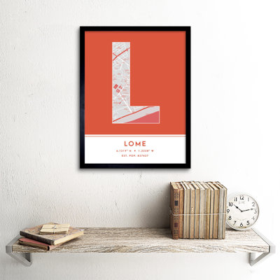 Lome Togo City Map - Single Picture Frame Typography