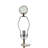 D14x29.5" Smoke Agate-Slice Table Lamp w/ Marble Base