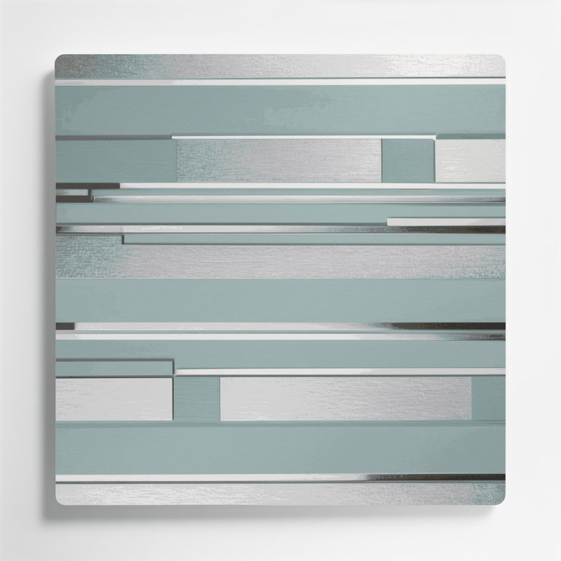Minimalisme 39, art mural en métal bleu, H 8 po x l 8 po