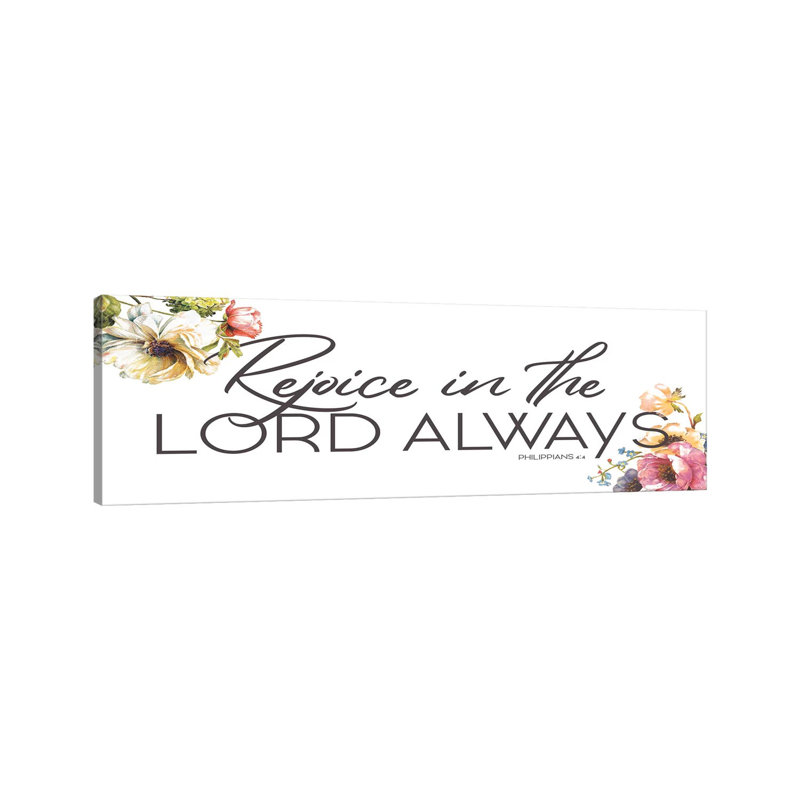 Rejoice Always by Jace Grey - Panoramic Print on Canvas, 30.48cm H x 91.44cm W x 3.81cm D, Wrapped Canvas