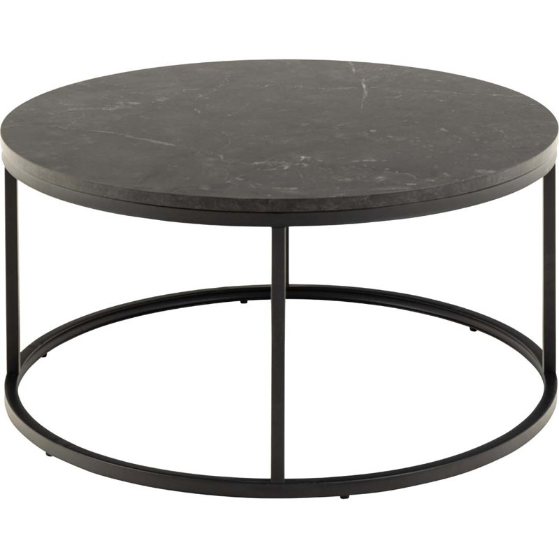 Luitgard Frame Coffee Table with Storage, Black marble