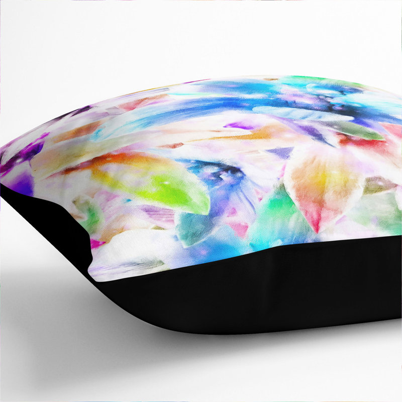 Colourful Orchids Scatter Cushion, Black, 40cm H x 40cm W x 15cm D