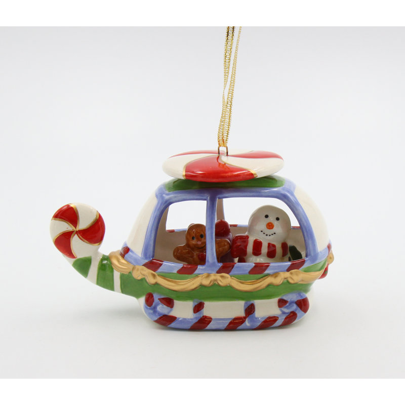 Figurine décorative à figurine bonhomme de neige Flying a Helicopter
