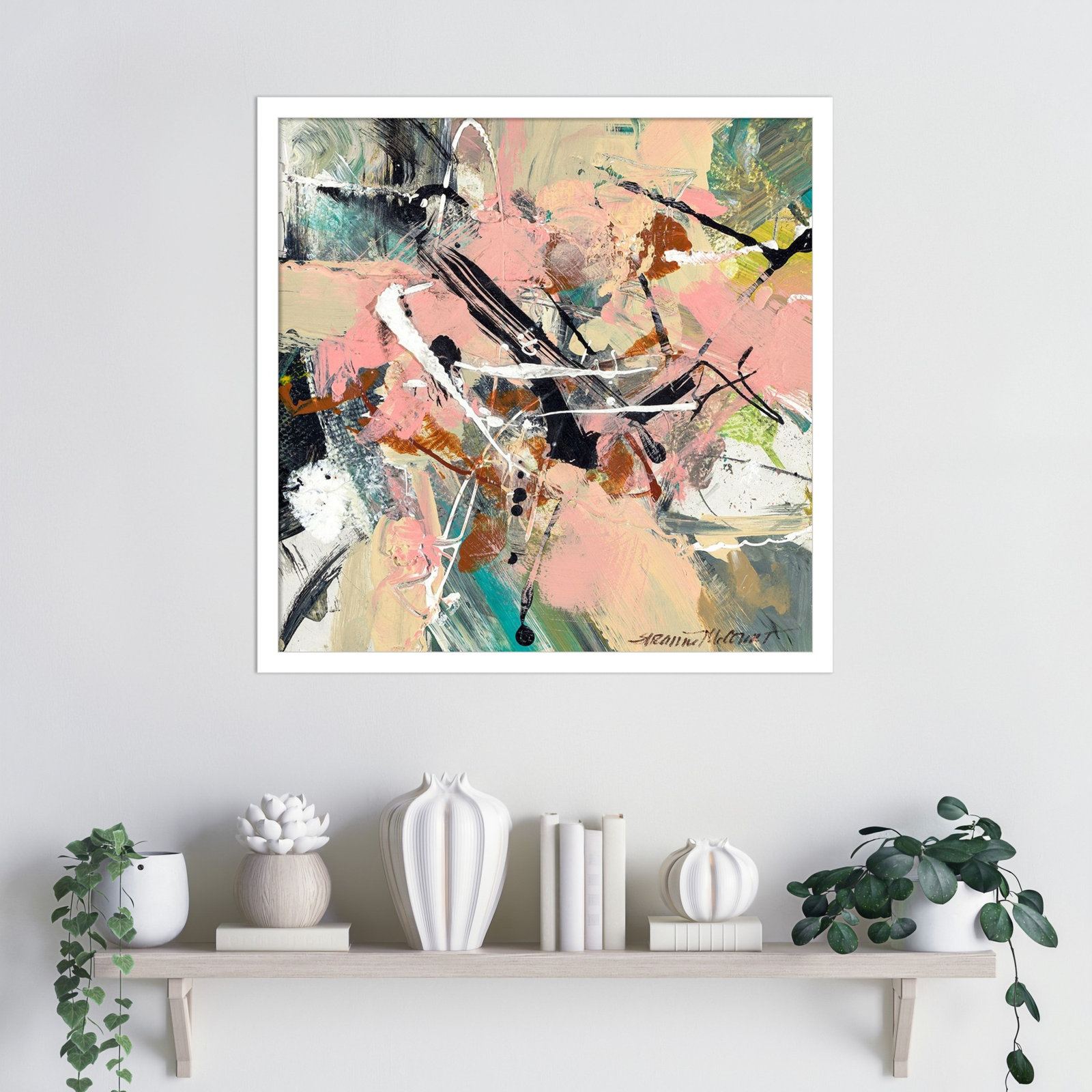 Sutter "Graceful" Print by Suzanne McCourt, 21" H x 21" W, White