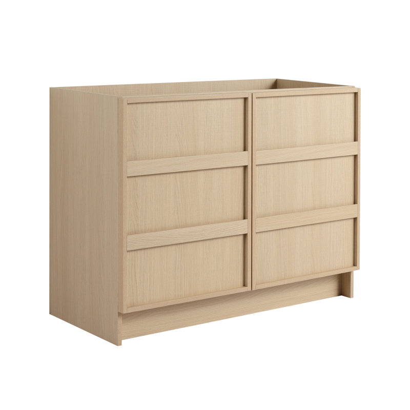 Base de meuble-lavabo autoportant Aaron de 42 po avec 2 portes à fermeture en douceur (lavabo non inclus)