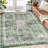 Oriental Machine Washable Area Rug Non-Slip Indoor Carpet Non-Shedding Floral Rug for Living Room Bedroom Dining Room Hallway Kitchen Office Playroom Nursery-3057323